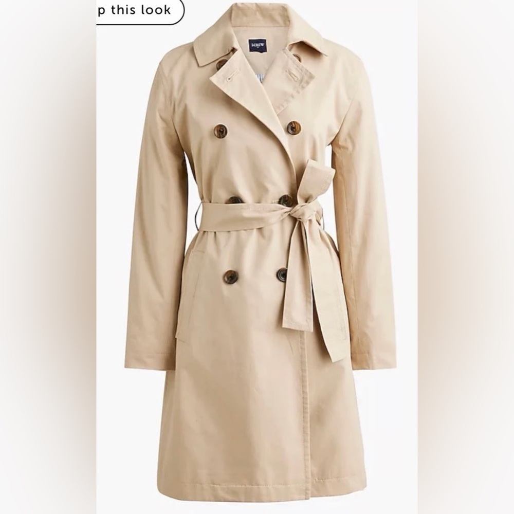 J. Crew • Khaki Tan Double-Breasted Trench Coat - Picture 2 of 9